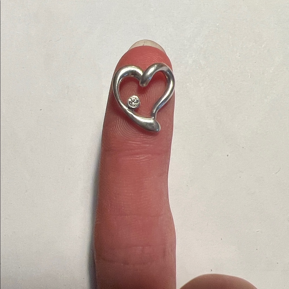 Silver Heart Pendant with Gemstone